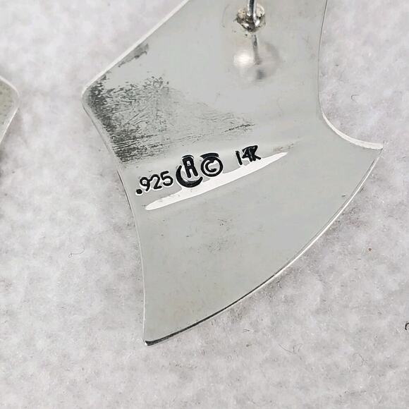 Carolyn Pollack Relios 14k Gold & Sterling Silver Earrings - Picture 3 of 4